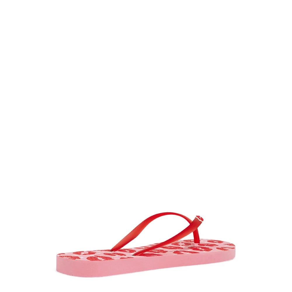 Chinelo Flip Flop Rosa Borracha Estampa Beijo - vista 4 de 4