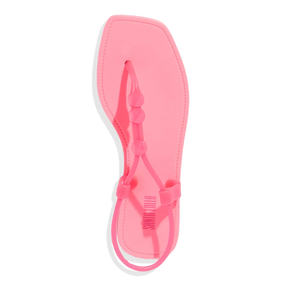 Rasteira Borracha Rosa Chic Jelly - vista 3 de 4