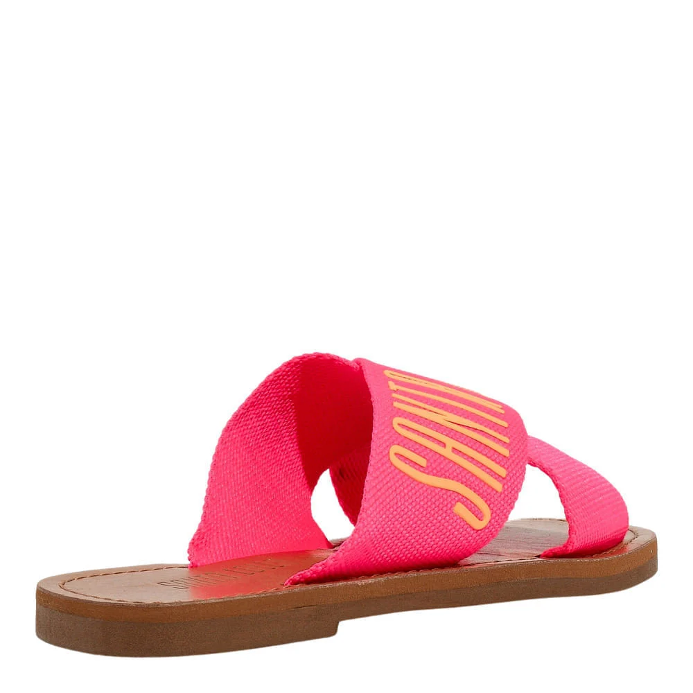 Rasteira Gorgurão Rosa Neon - vista 3 de 4