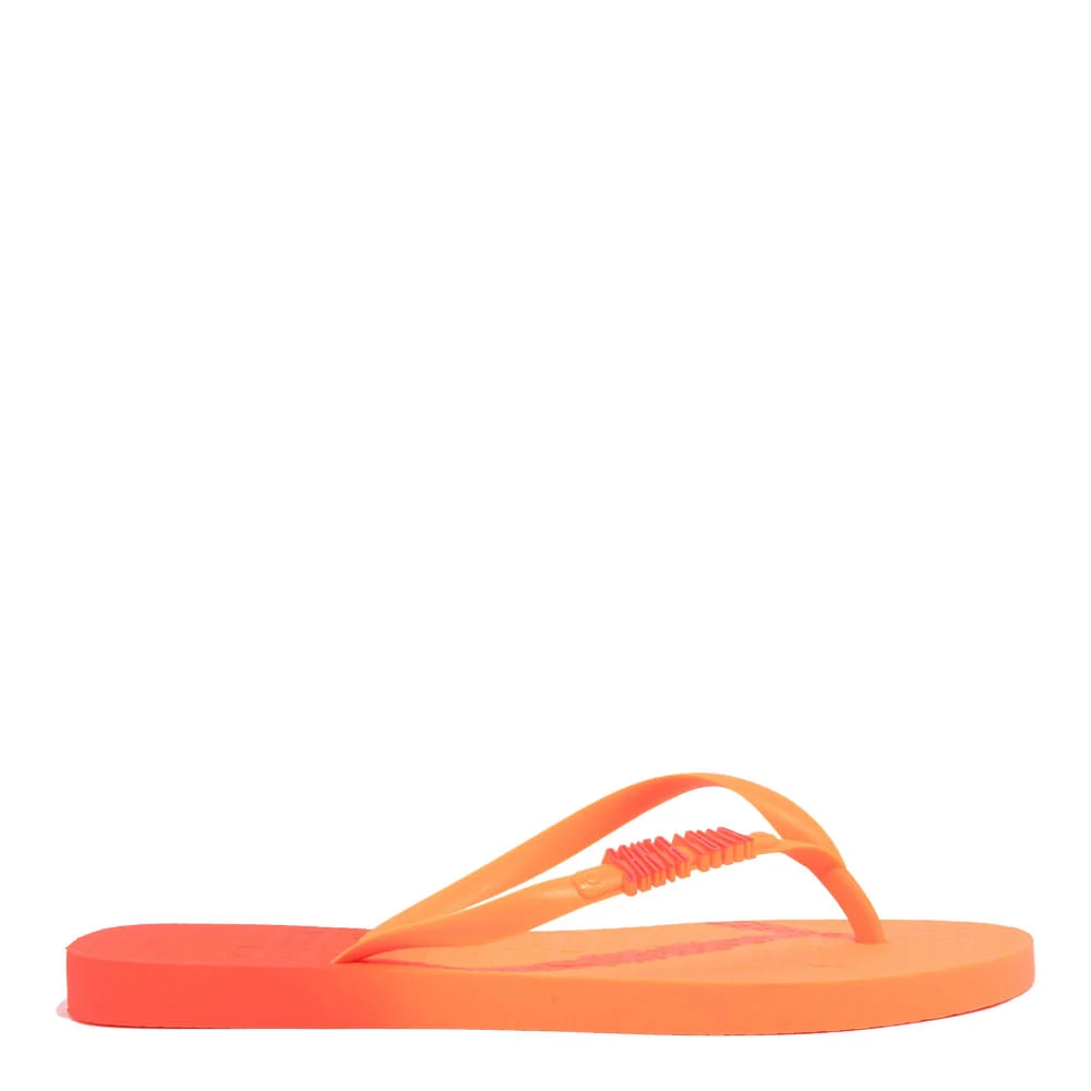 Kit Chinelo Flip Flop Borracha Laranja Neon E Necessaire Estampada. - vista 2 de 6