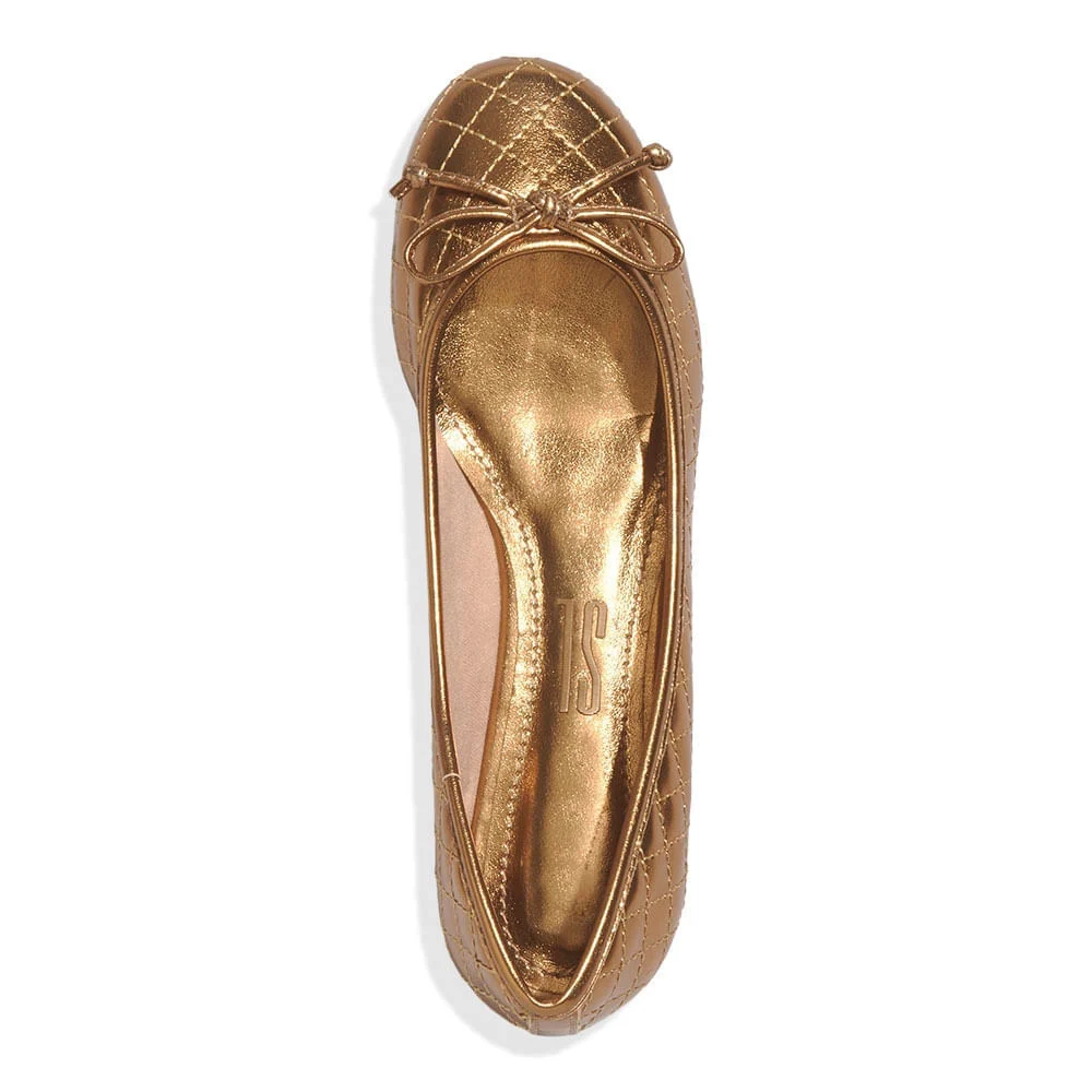 Sapatilha Laço Matelassê Soft Metalizado Bronze - vista 4 de 6