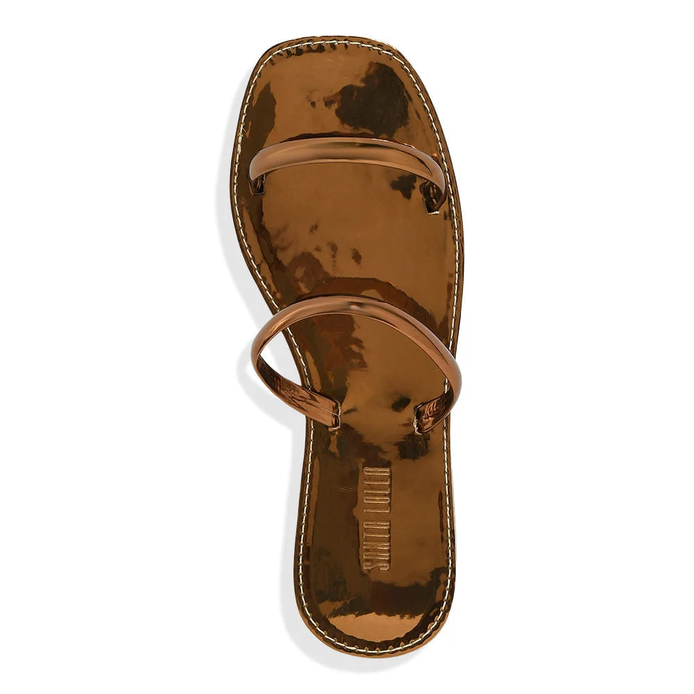 Rasteira Metalizada Specchio Bronze - vista 3 de 4