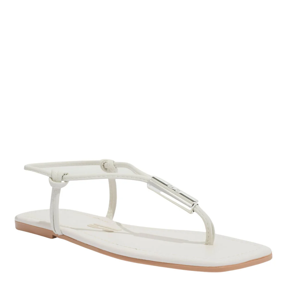 Rasteira Napa Soft Off White Bico Quadrado - vista 2 de 4