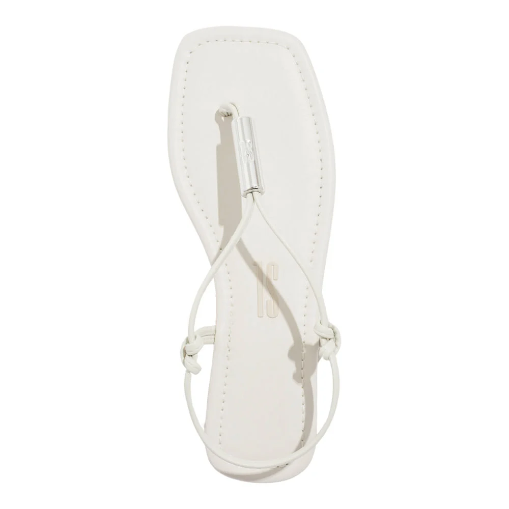 Rasteira Napa Soft Off White Bico Quadrado - vista 3 de 4