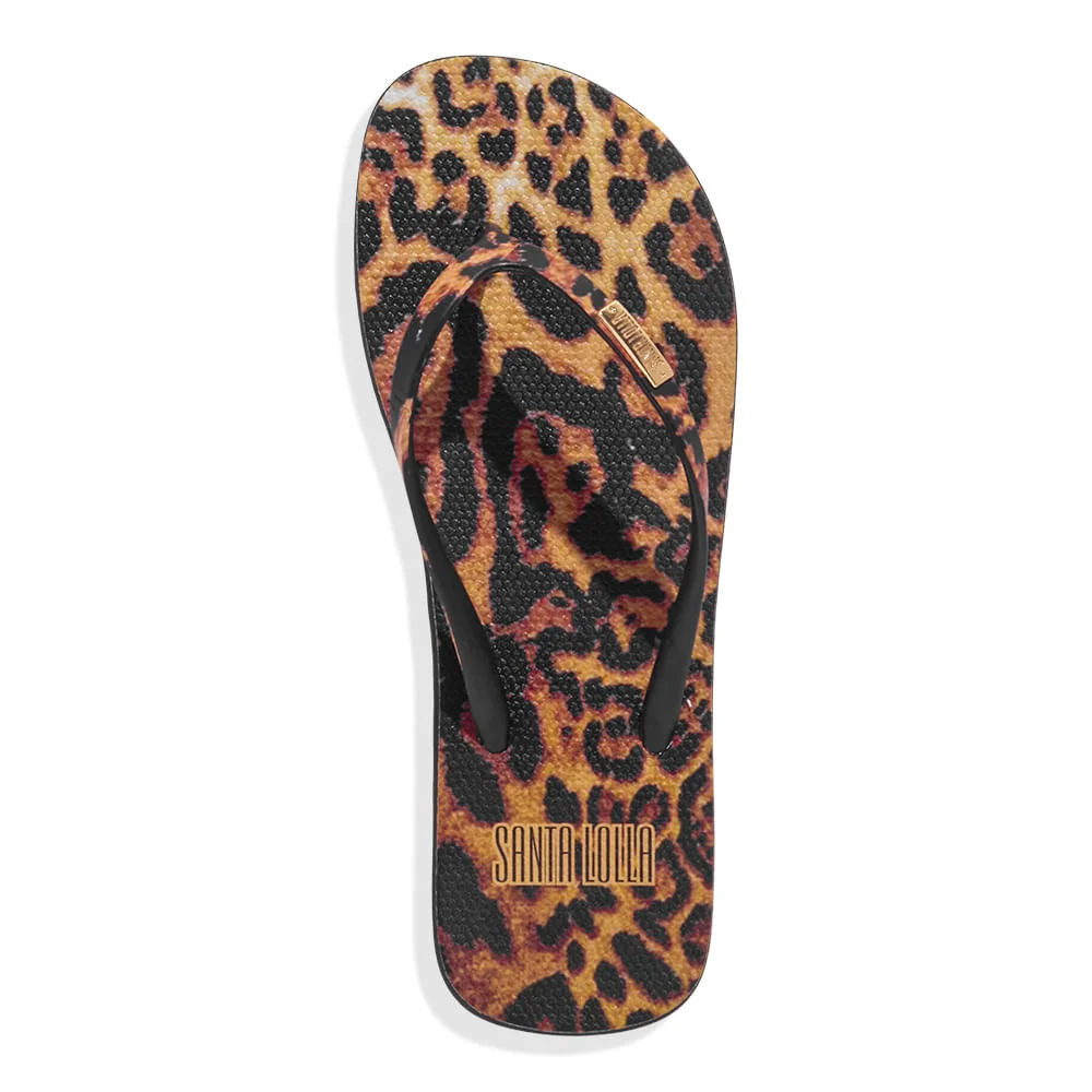 Chinelo Flip Flop Borracha Animal Print Onça - vista 3 de 4