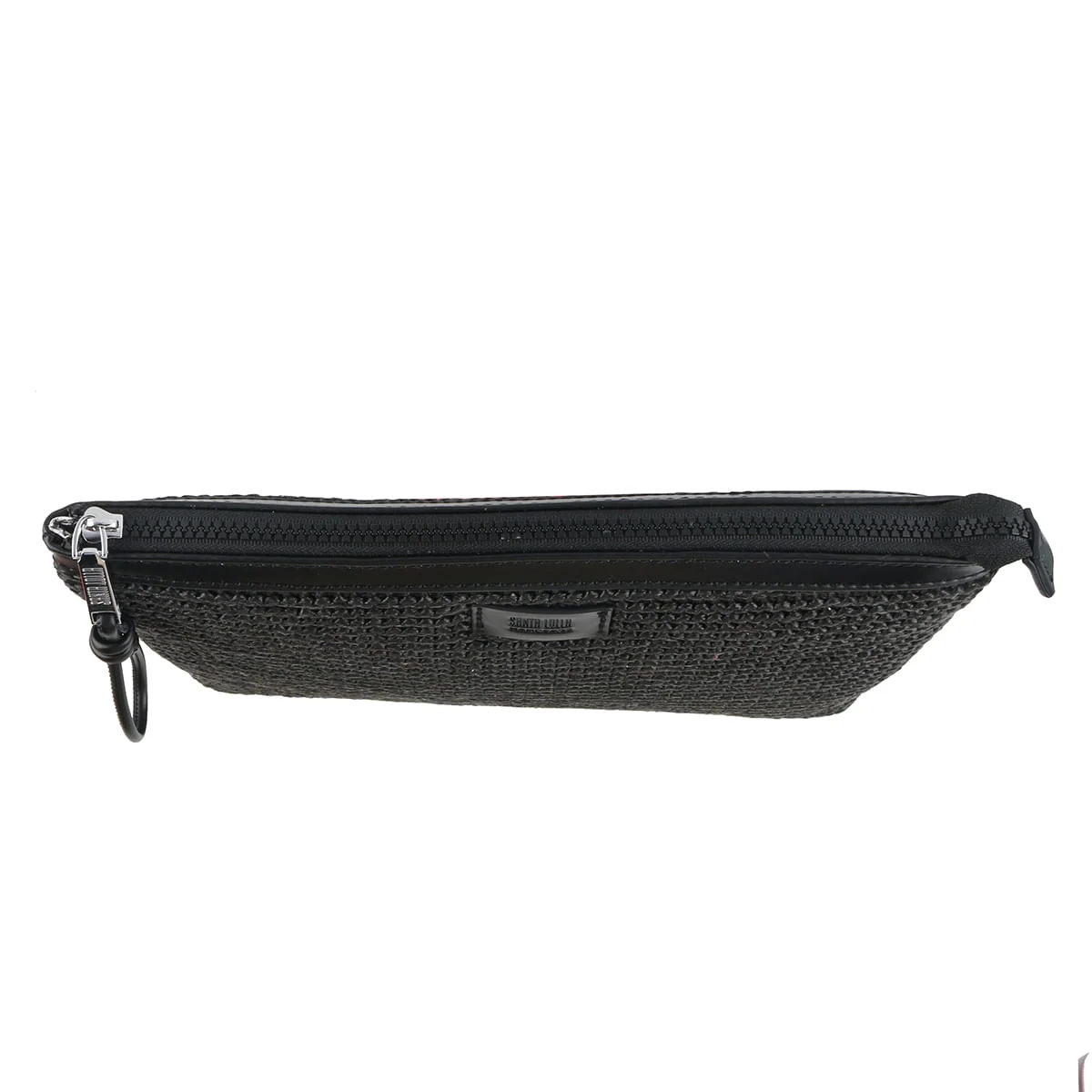 Clutch Grande Palha Tramado Preta - vista 4 de 6