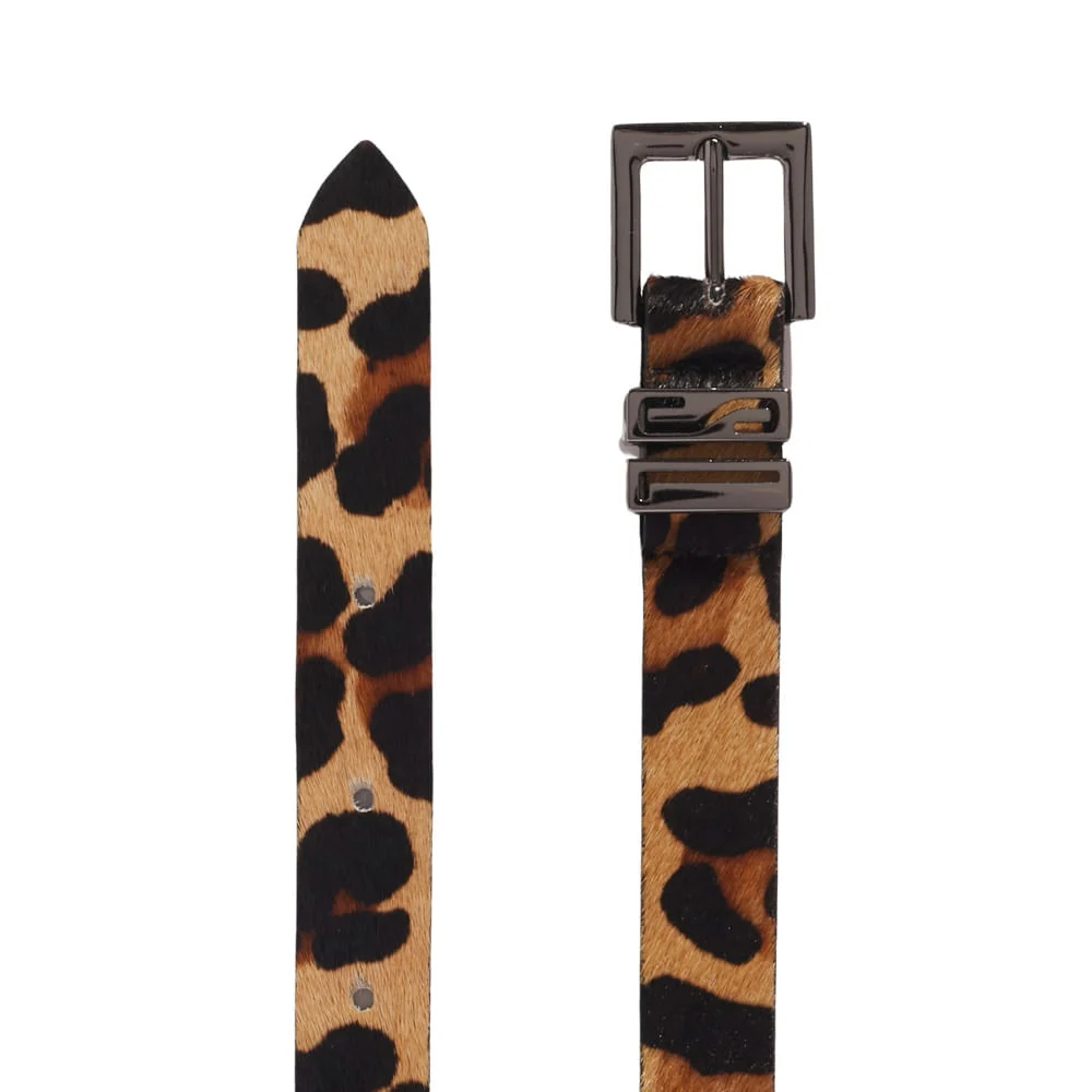Cinto Couro Pelo Estampa Animal Print Onça - vista 2 de 2