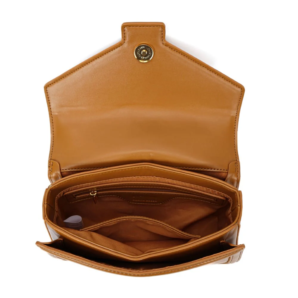 Bolsa Envelope Caramelo Soft Alça Corrente Transversal - vista 4 de 7