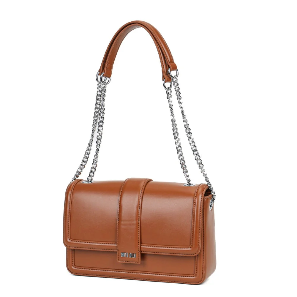 Bolsa Marrom Soft Alça Corrente Tiracolo - vista 2 de 6