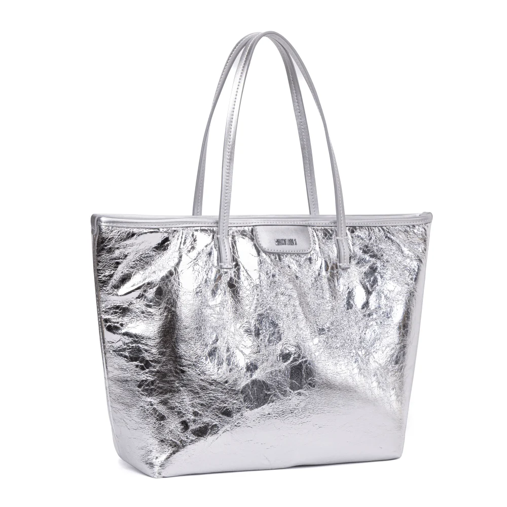 Bolsa Shopper Prata Metalizado Crinkle - vista 4 de 9