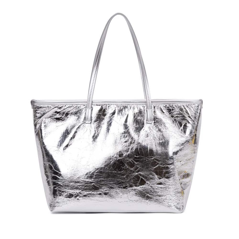 Bolsa Shopper Prata Metalizado Crinkle - vista 7 de 9
