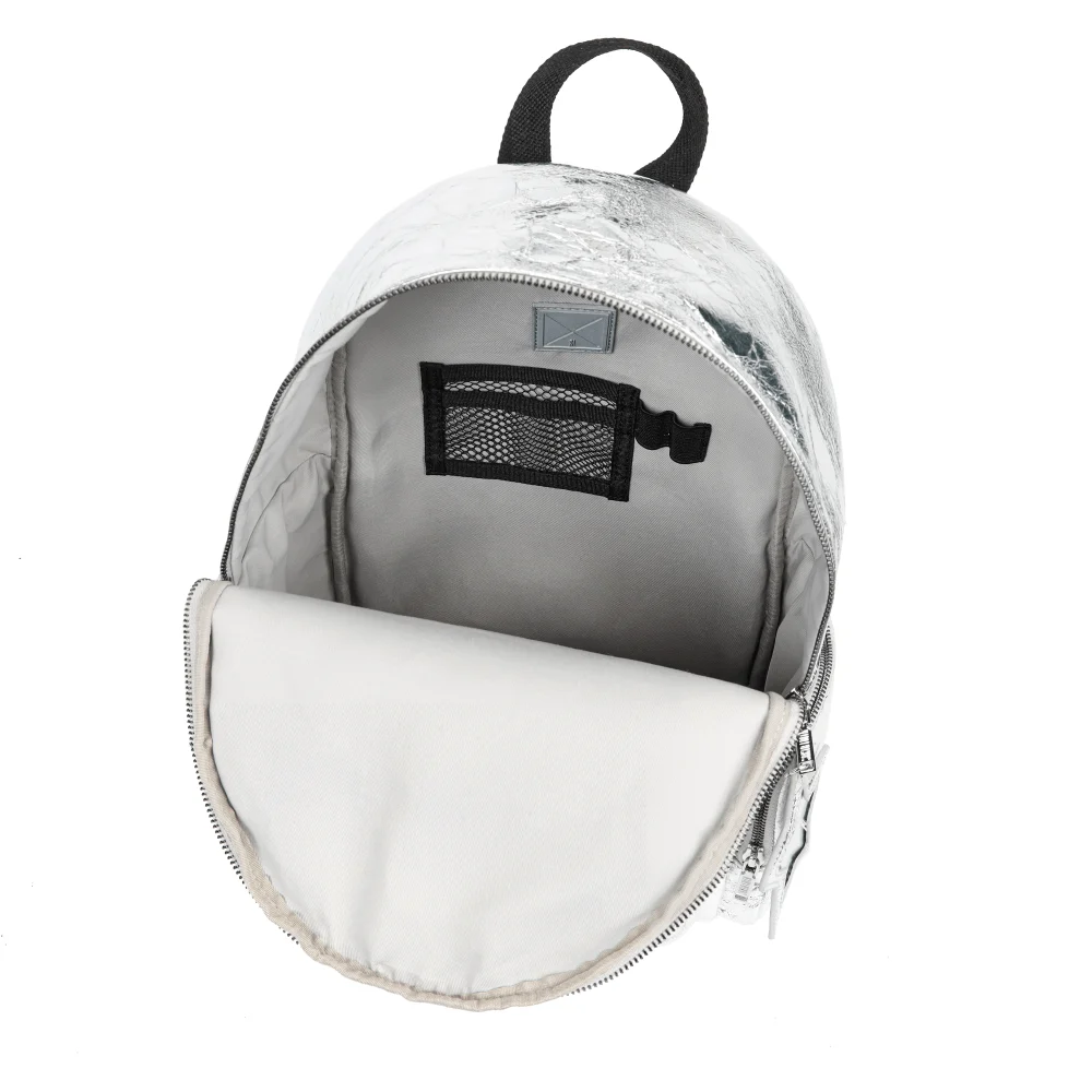 Mochila Prata Metalizada Crinkle - vista 8 de 9