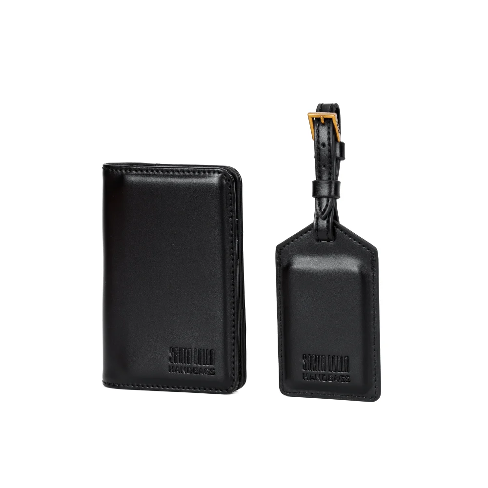 Kit Porta Passaporte E Tag De Mala Preto Soft - vista 4 de 7
