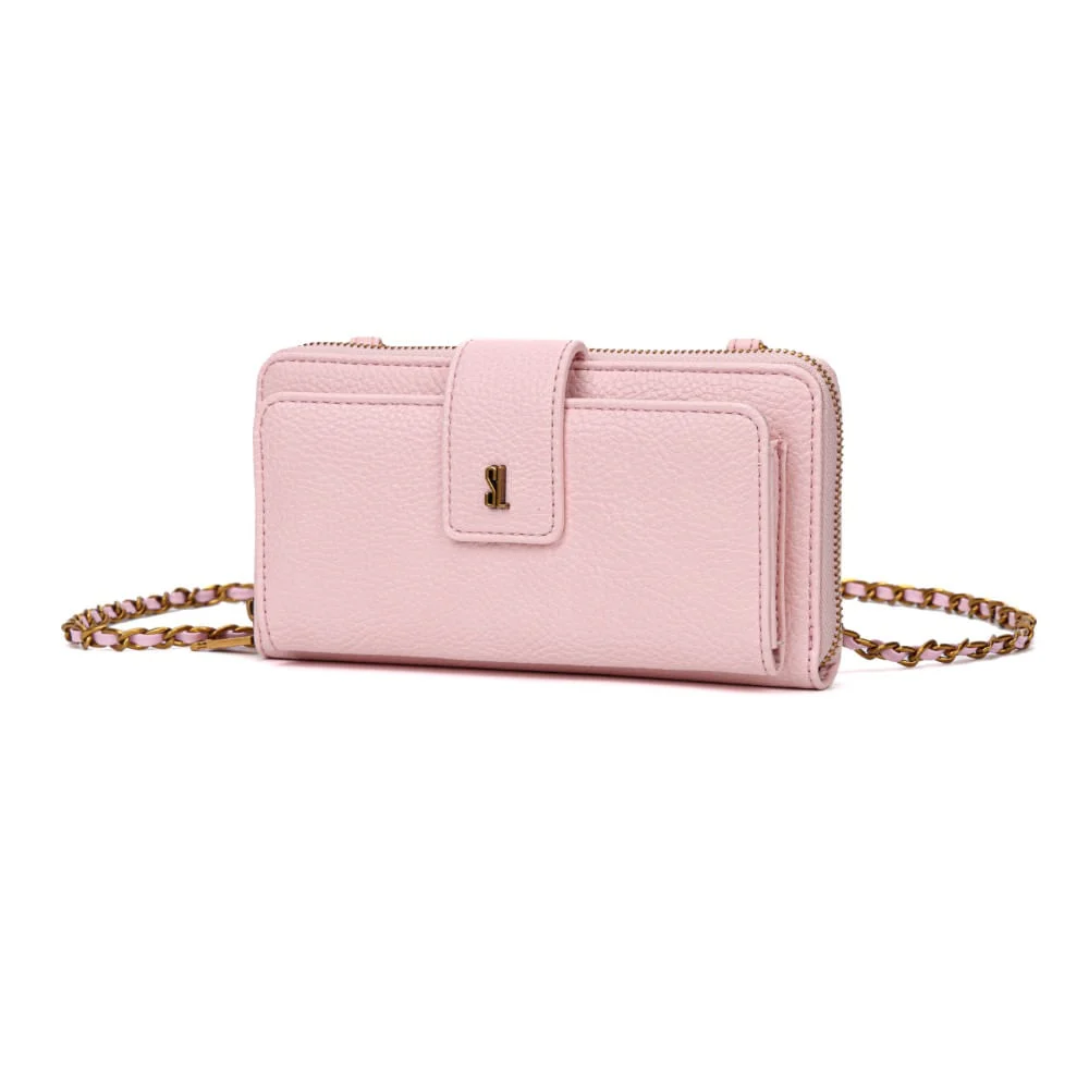 Bolsa Carteira Floater Rosa Alça Corrente Transversal - vista 3 de 7