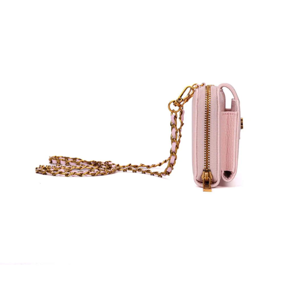Bolsa Carteira Floater Rosa Alça Corrente Transversal - vista 6 de 7