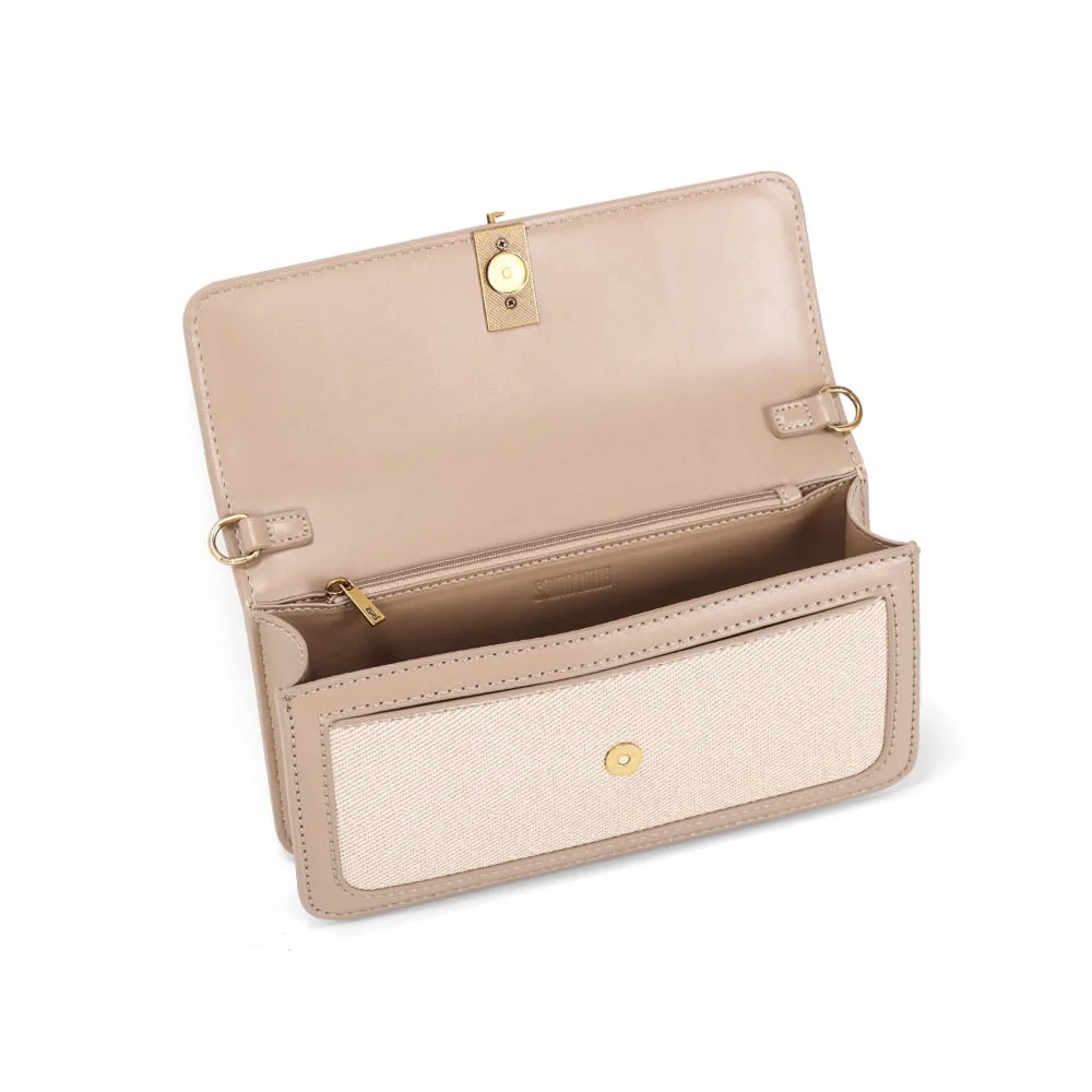 Bolsa Pequena Canvas Bege Transversal - vista 3 de 3
