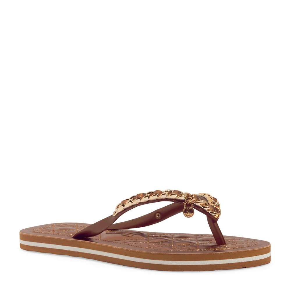 Chinelo Flip Flop Napa Metalizado Corrente Bronze - vista 2 de 4