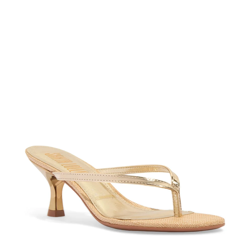 Mule Specchio Dourado Salto Baixo Fino - vista 2 de 4