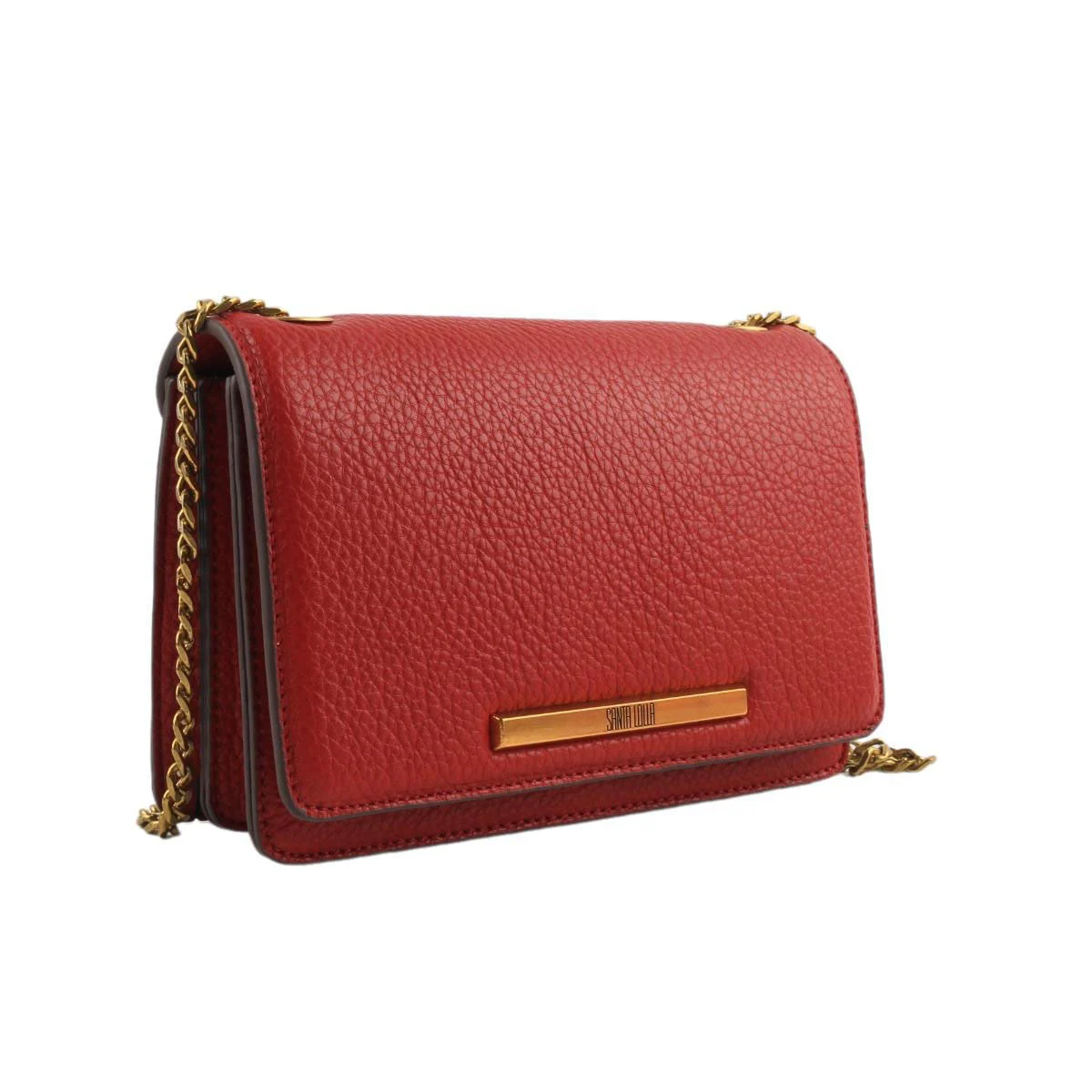 Bolsa Vermelha Floater Texturizada Alça Corrente Transversal - vista 2 de 6
