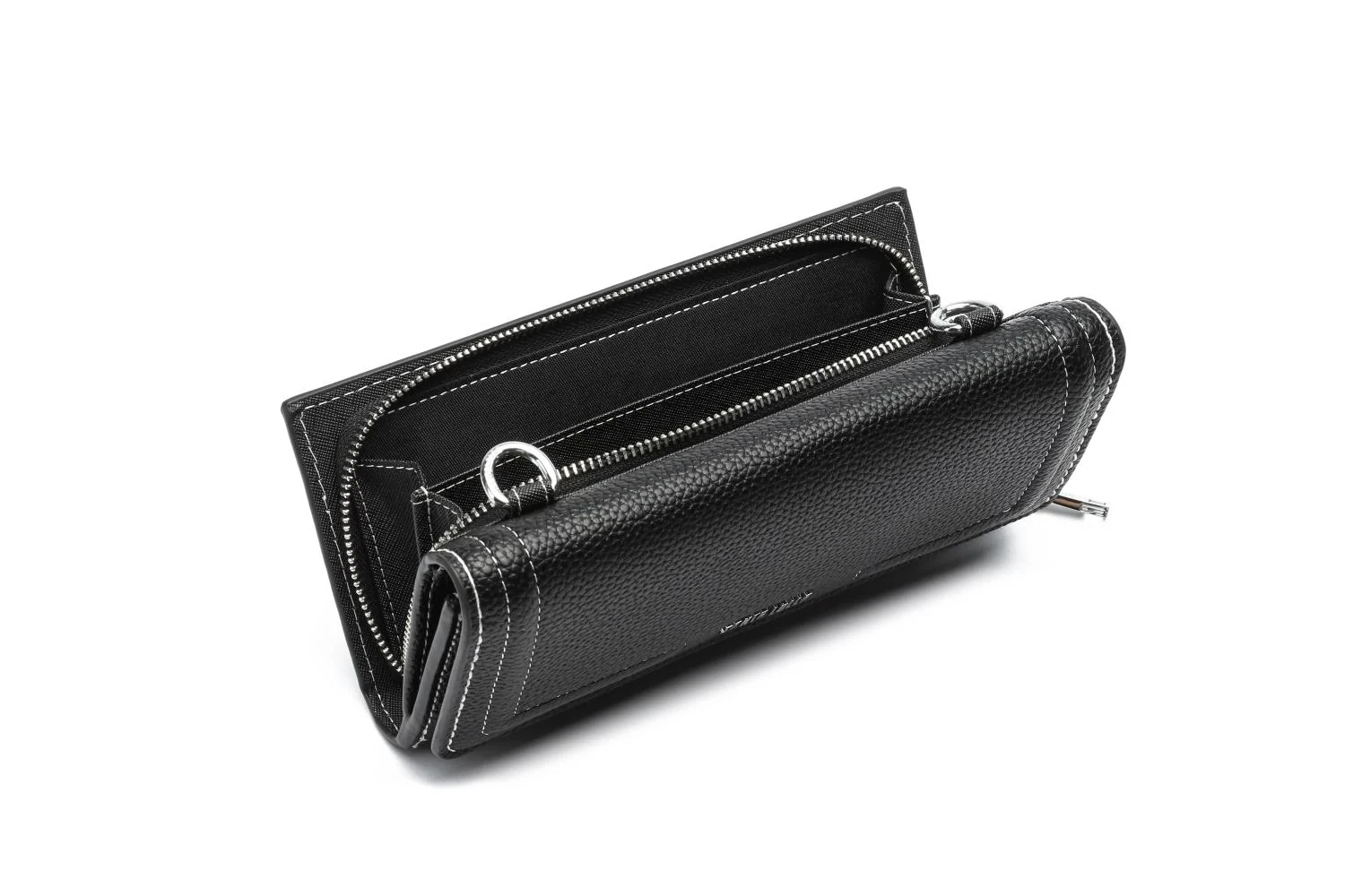 Bolsa Carteira Floater Preta Pespontos Alça Metalizada - vista 3 de 3