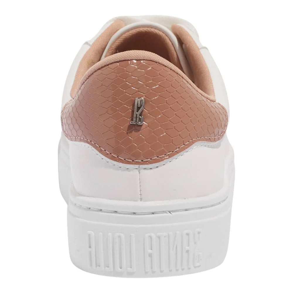 Tênis Floater Lux Branco E Rosa Recortes - vista 5 de 5
