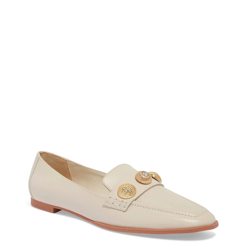 Mocassim Couro Nobre Soft Off White Bico Quadrado - vista 2 de 4
