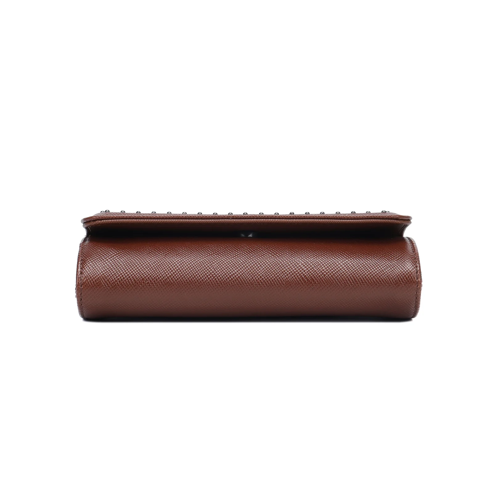 Bolsa Carteira Pequena Risco Marrom Alça De Ombro - vista 4 de 4