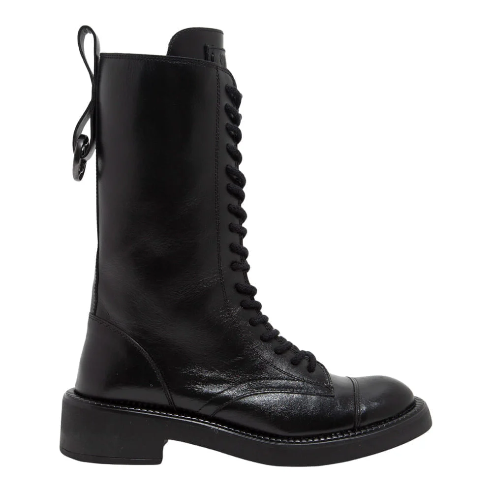 Bota Coturno Preto Couro Confort Boot Cano Médio - vista 4 de 6