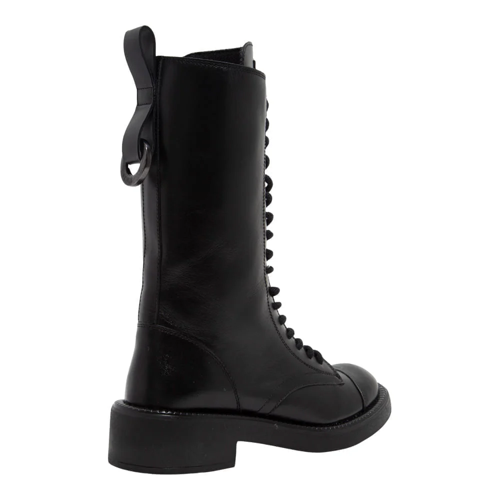 Bota Coturno Preto Couro Confort Boot Cano Médio - vista 6 de 6