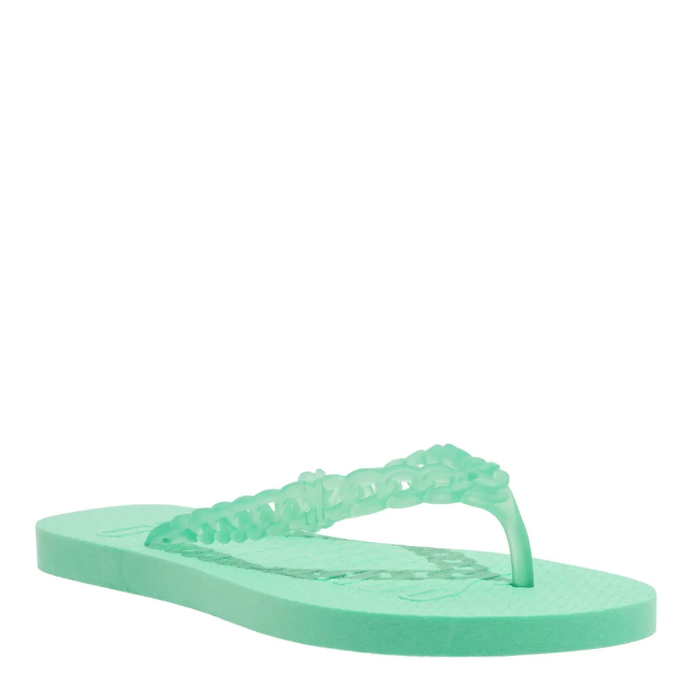Chinelo Flip Flop Borracha Verde Mint Tira Corrente - vista 2 de 4