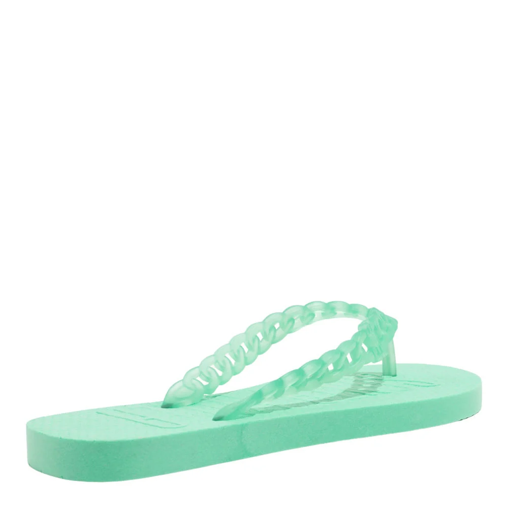 Chinelo Flip Flop Borracha Verde Mint Tira Corrente - vista 4 de 4