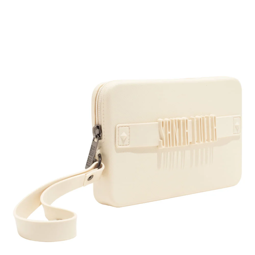 Clutch Borracha Pequena Alça De Mão Off White - vista 2 de 3