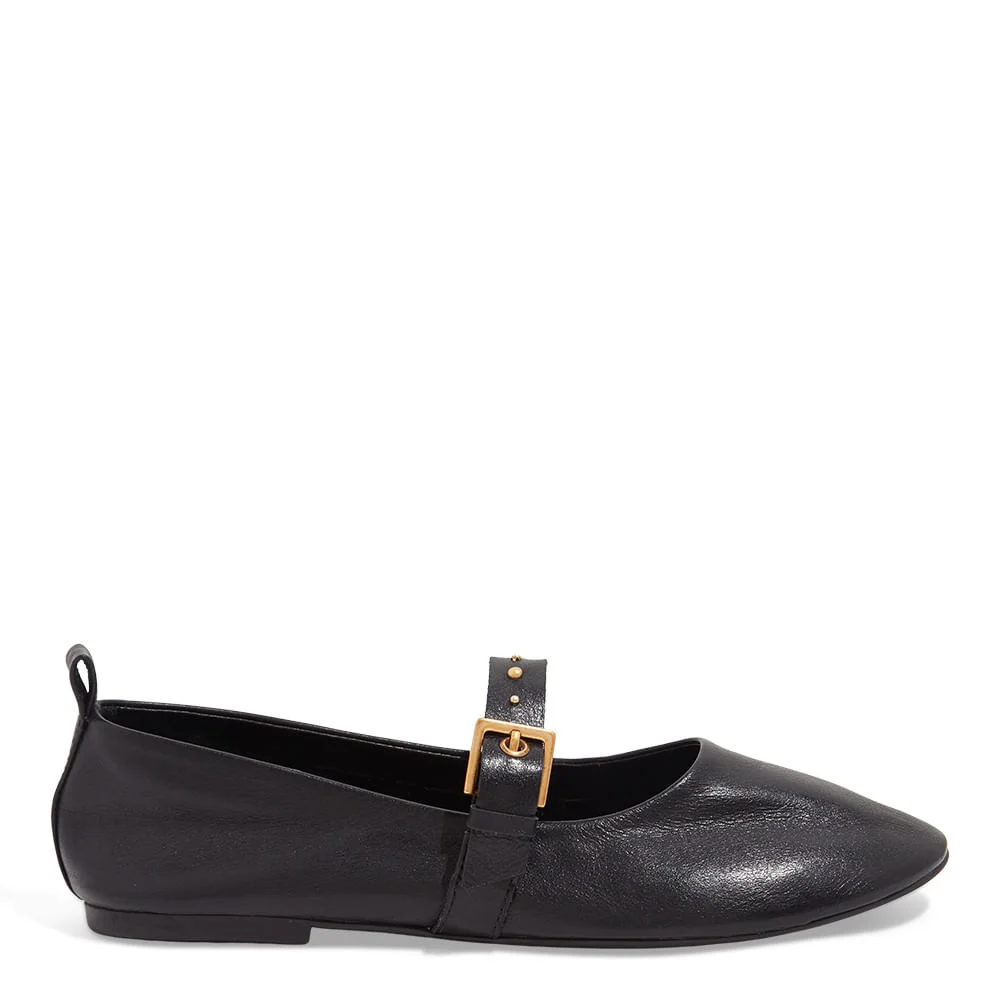 Sapatilha Couro Nobre Soft Preto Bico Redondo - vista 1 de 3