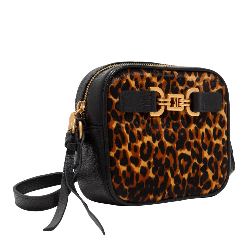 Bolsa Câmera Bag Couro Estampa Animal Print Onça - vista 2 de 3