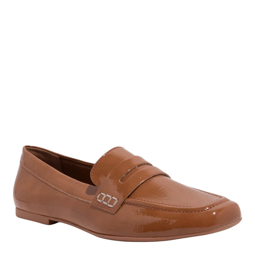 Mocassim Verniz Show Caramelo Bico Quadrado - vista 2 de 4
