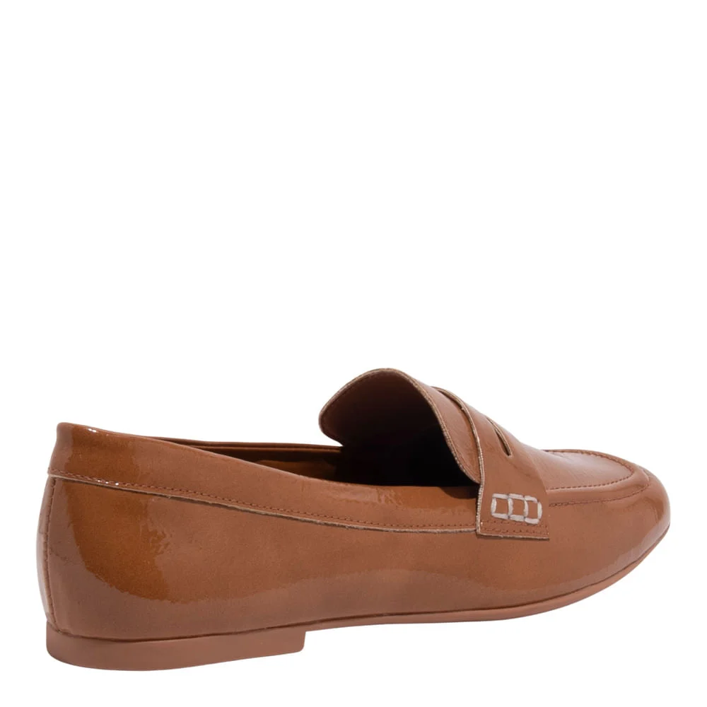 Mocassim Verniz Show Caramelo Bico Quadrado - vista 4 de 4