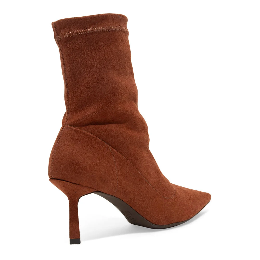 Bota Cano Médio Camurça Stretch Marrom - vista 3 de 3