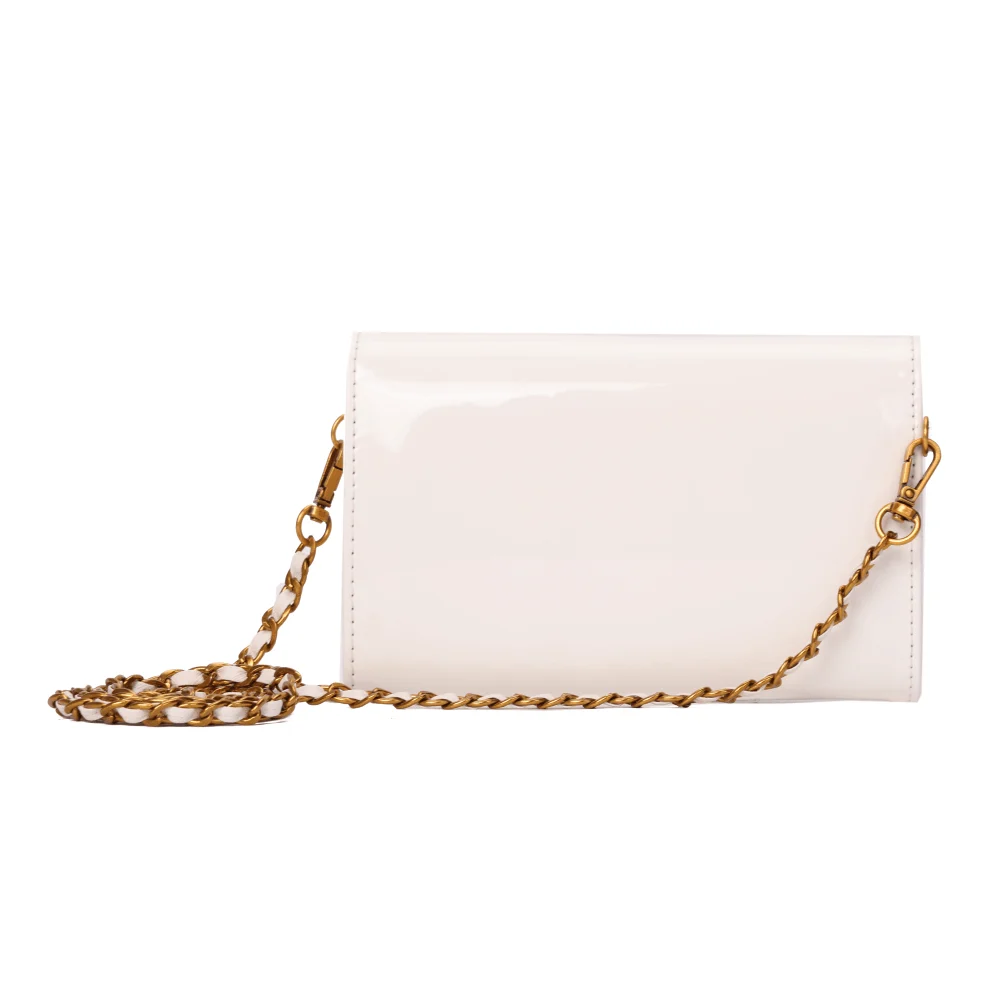 Bolsa Carteira Verniz Vanilla Alça Transversal - vista 5 de 6