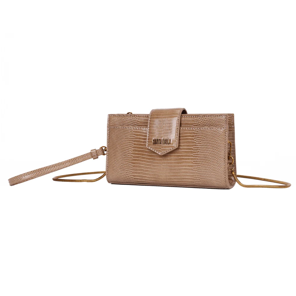 Bolsa Carteira Lizard Bege Alça De Ombro - vista 2 de 5