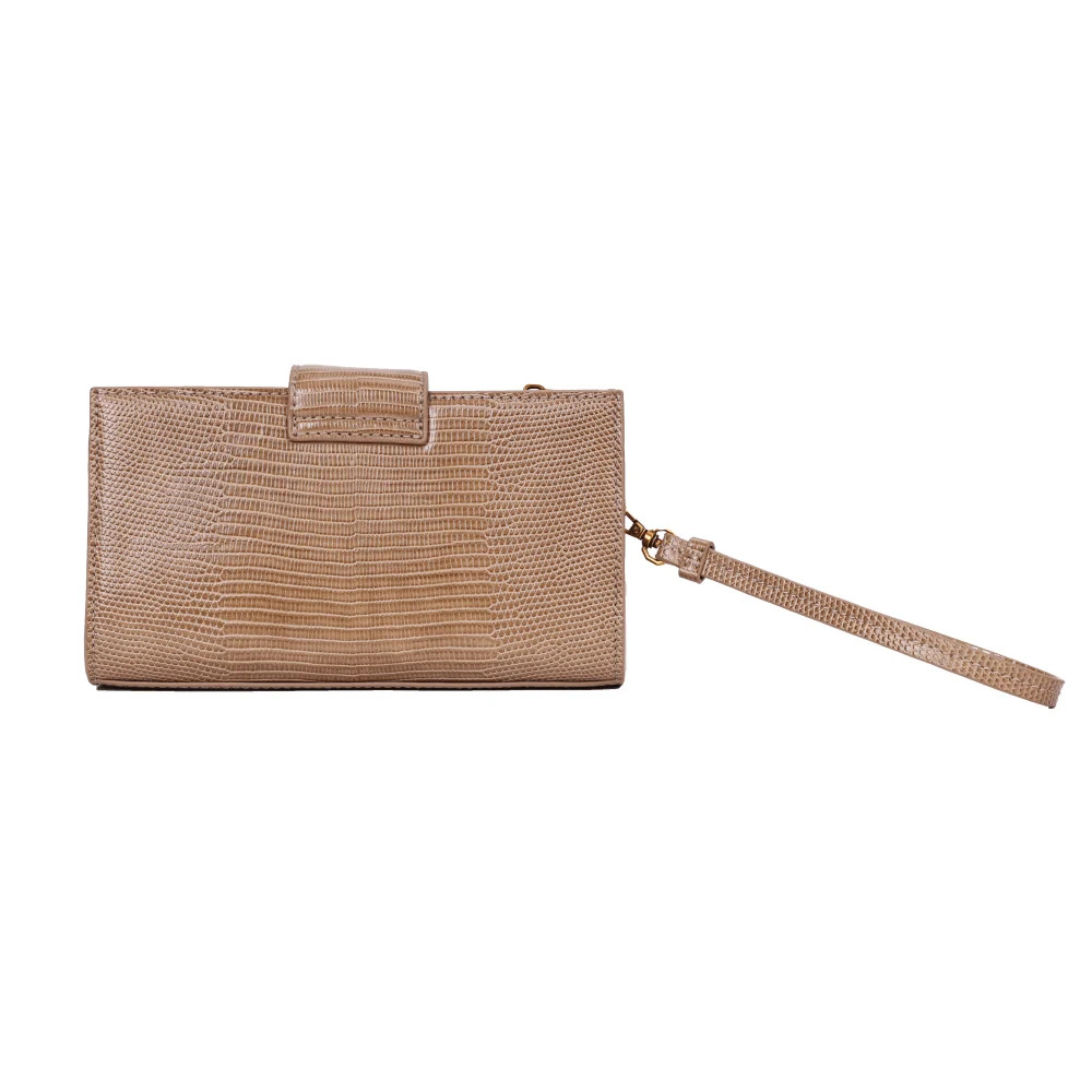 Bolsa Carteira Lizard Bege Alça De Ombro - vista 4 de 5