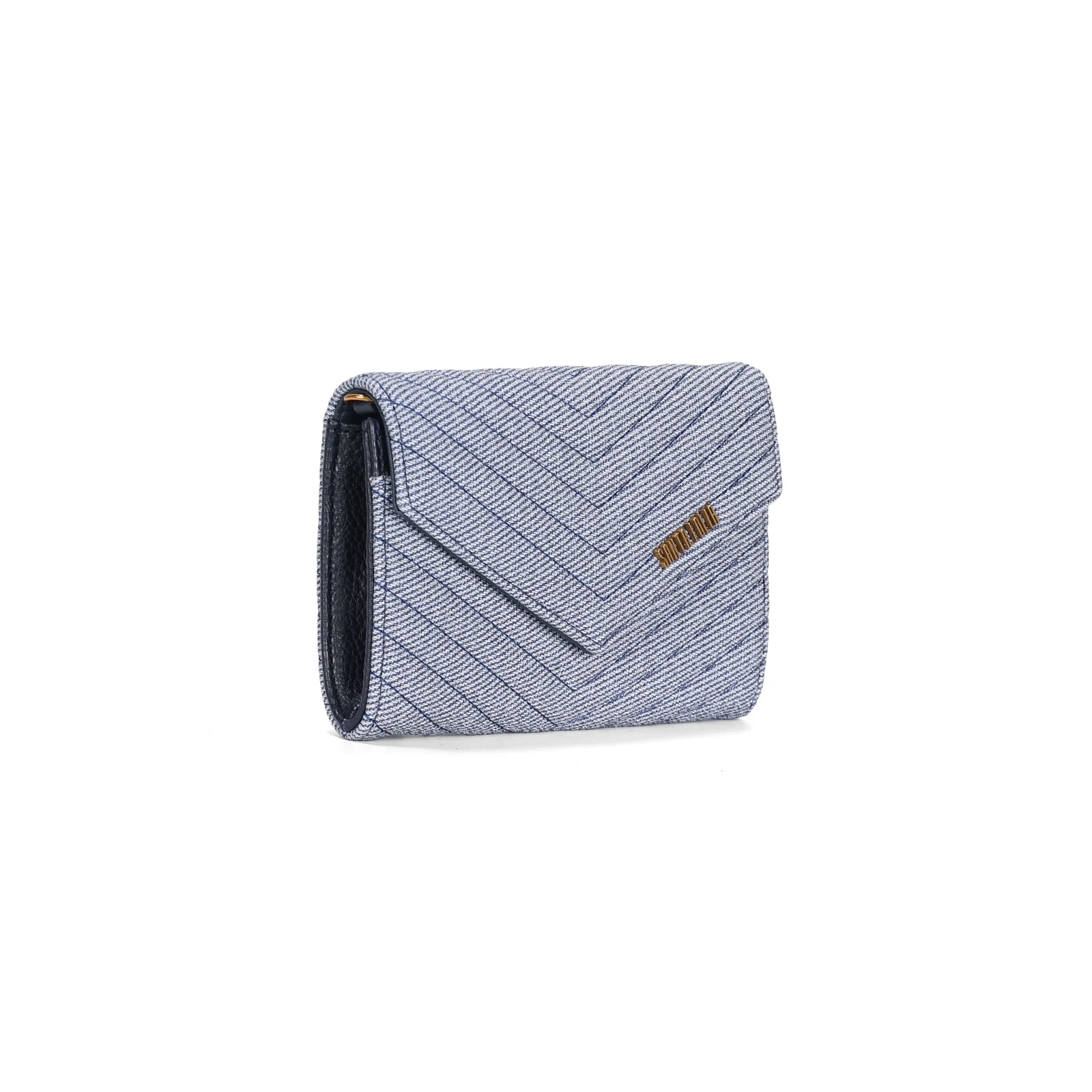 Bolsa Carteira Pequena Canvas Azul Alça Transversal - vista 2 de 3