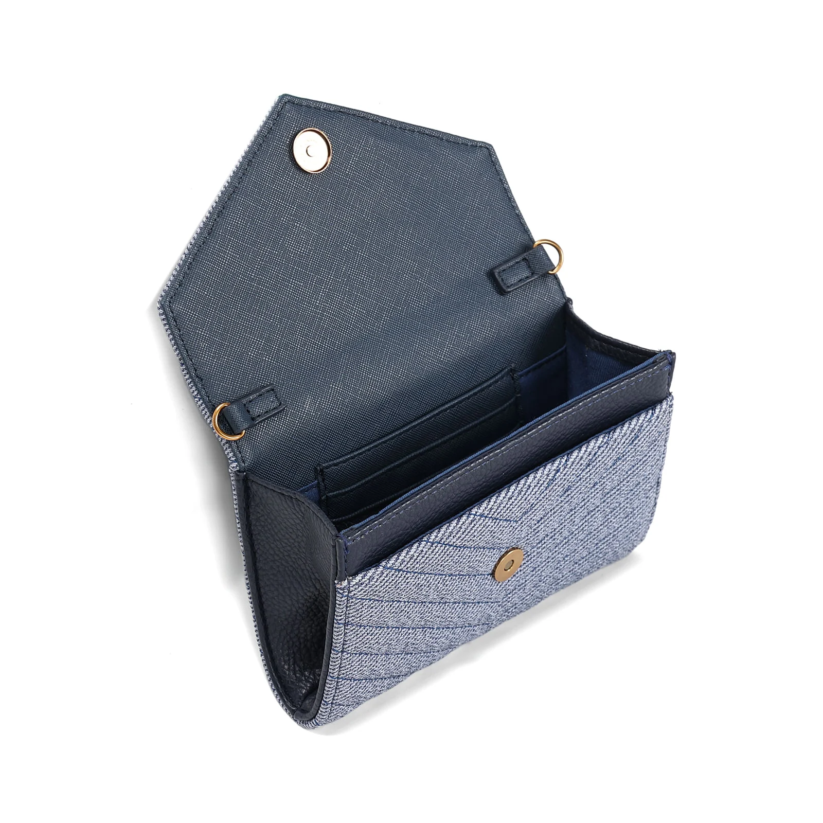Bolsa Carteira Pequena Canvas Azul Alça Transversal - vista 3 de 3