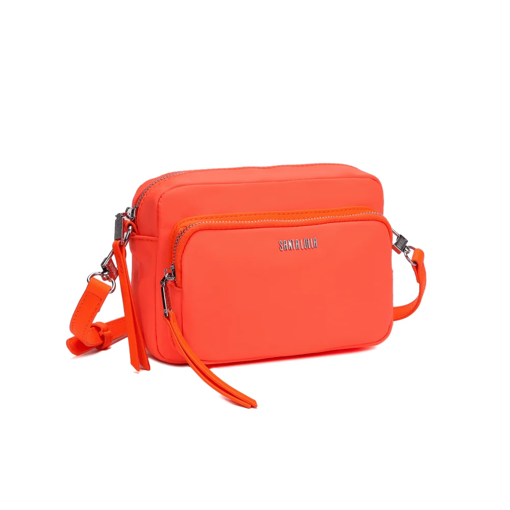 Bolsa Nylon Laranja Neon Alça Transversal - vista 2 de 5