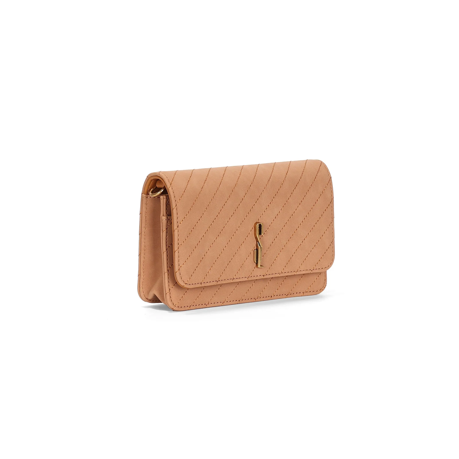 Bolsa Pequena Camurça Marrom Safari Alça Transversal - vista 2 de 3