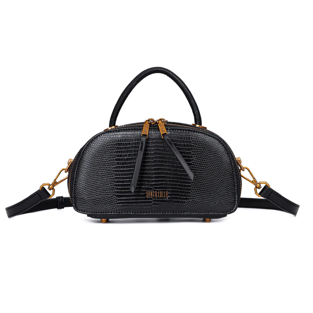 Bolsa Lizard Preta Duas Alças - vista 2 de 8