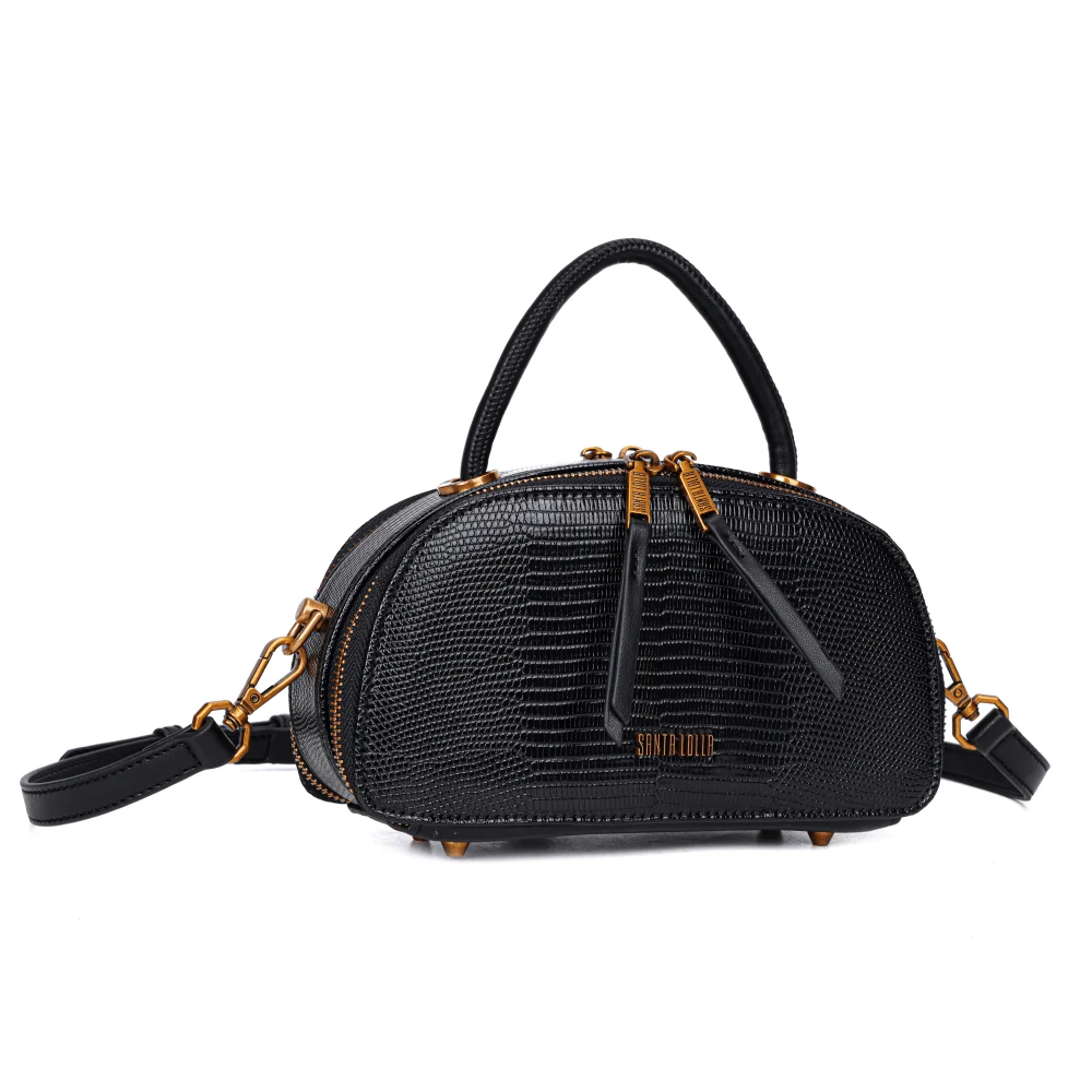 Bolsa Lizard Preta Duas Alças - vista 3 de 8