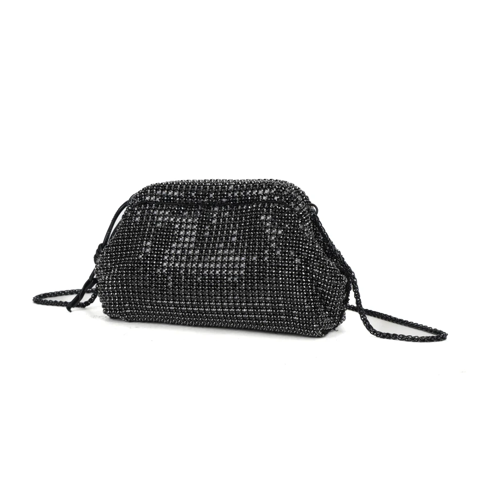 Bolsa Pouch Cristal Preta Alça Transversal - vista 3 de 7