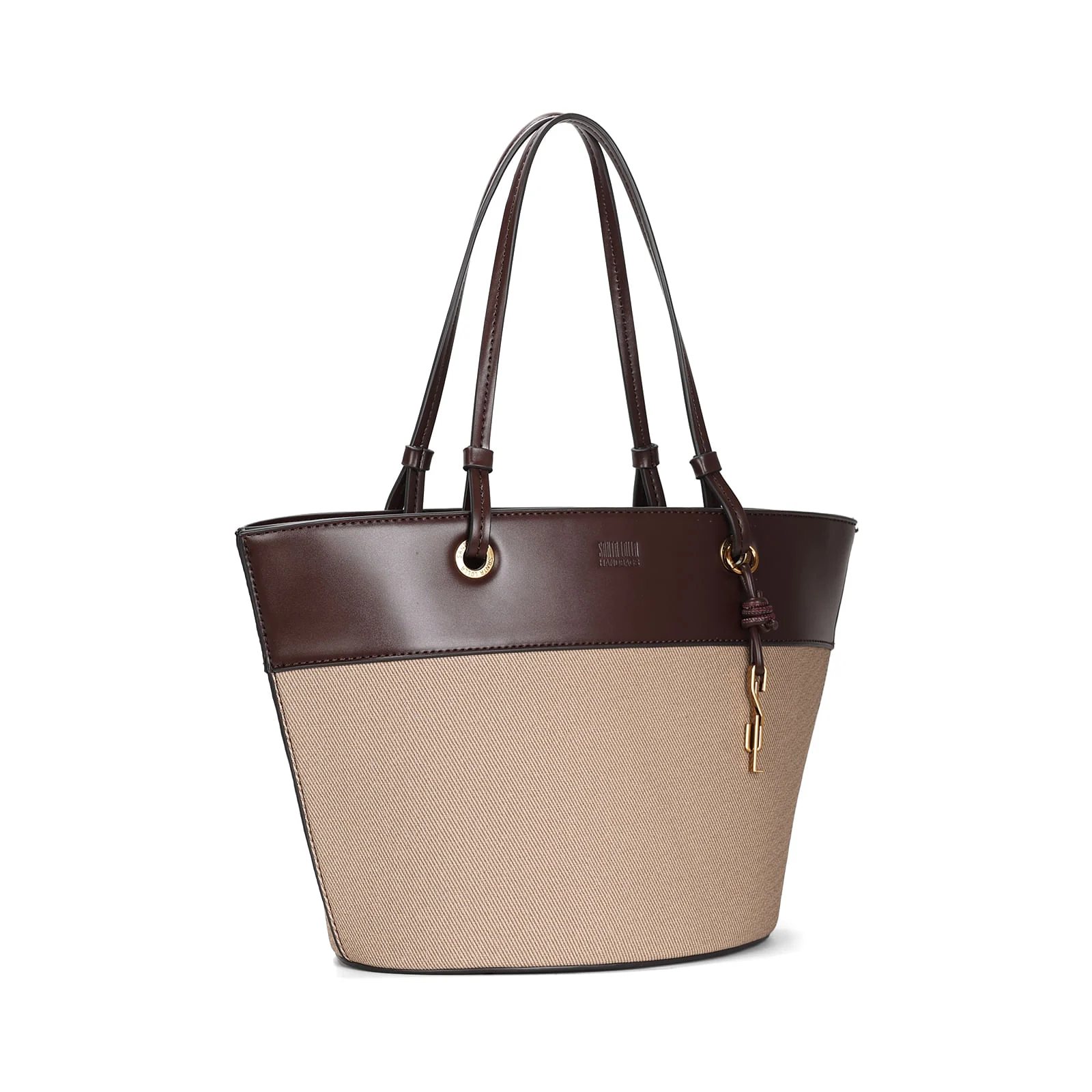 Bolsa Grande Canvas Marrom Alça De Ombro - vista 2 de 3