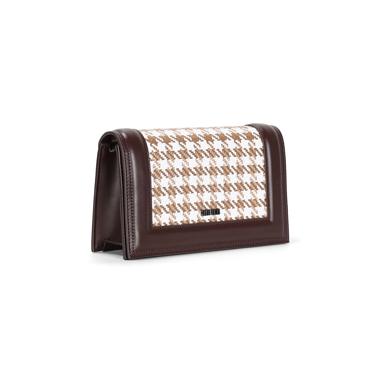 Bolsa Pequena Tramado Marrom Alça Transversal - vista 2 de 3