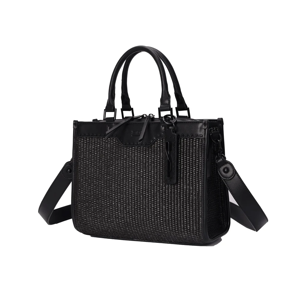 Bolsa Tramado Preta Duas Alças - vista 2 de 5